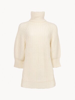 See By Chloé | Turtleneck Poncho | S22SMP09510114 off white