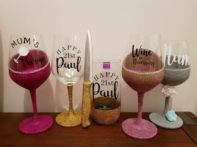 Glitter Wine Glass