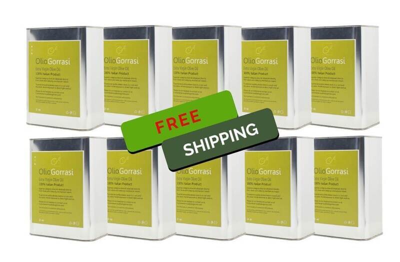 First-press extra virgin olive oil, packaged in 10 sturdy 2-liter metal cans for maximum freshness and protection from light and air. This convenient bundle includes free shipping and is perfect for families, olive oil enthusiasts, or as a unique and thoughtful gift.