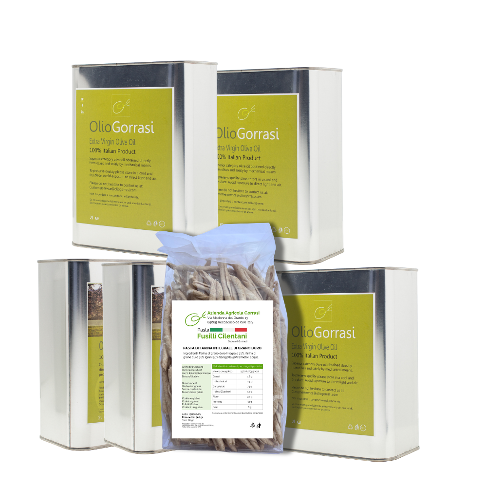 Extra Virgin Olive Oil &amp; Pasta - 10 liters - (5 2L cans) - 500gr pasta