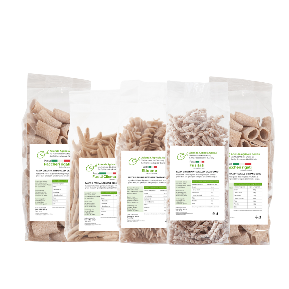 Vollkorn-Hartweizenmehl-Pasta - Fünf 500 g Beutel