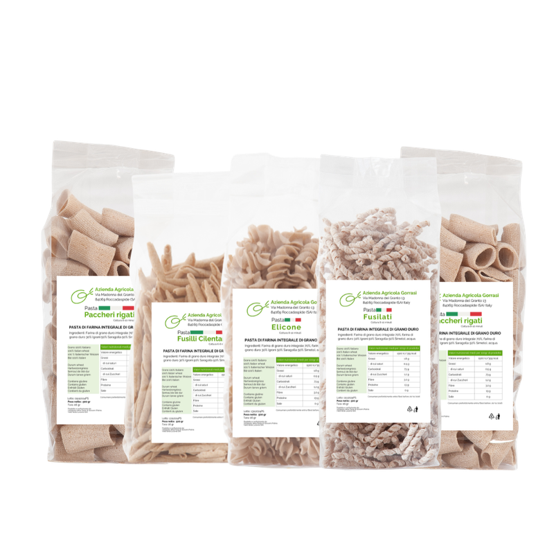 Whole wheat durum flour pasta - Five 500gr bags