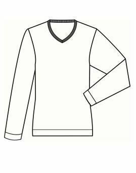 Trui met v-hals gebreid marineblauw