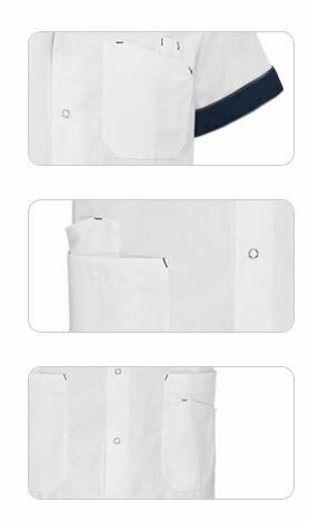 Jas voor stage wit/blauw met schoollogo en naam van de leerling