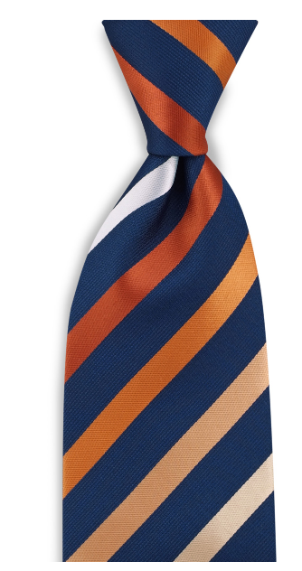 Gestreepte das Oranje/ Marineblauw