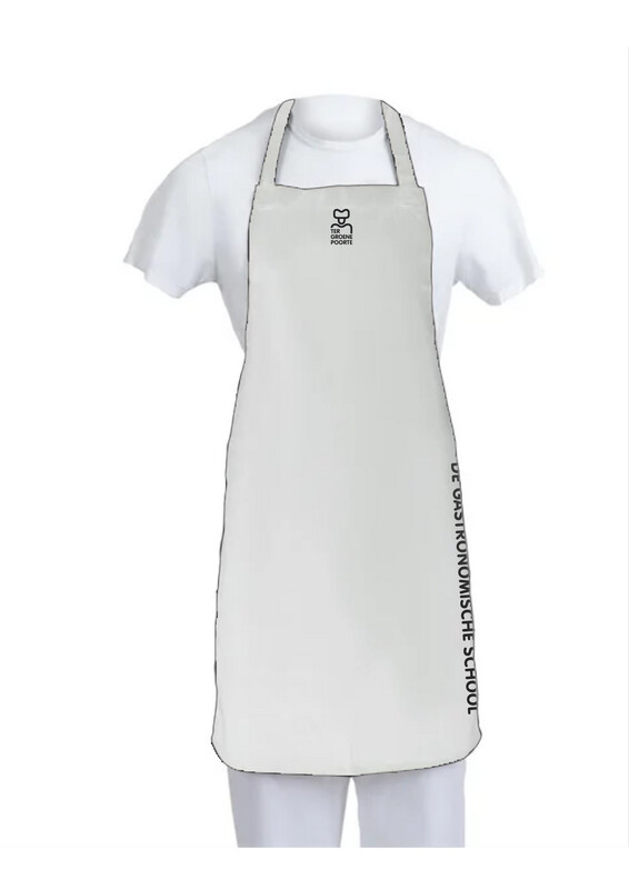 Bavetschort wit met logo van de school