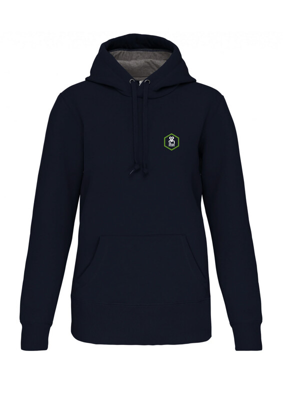 Hoodie marineblauw met schoollogo