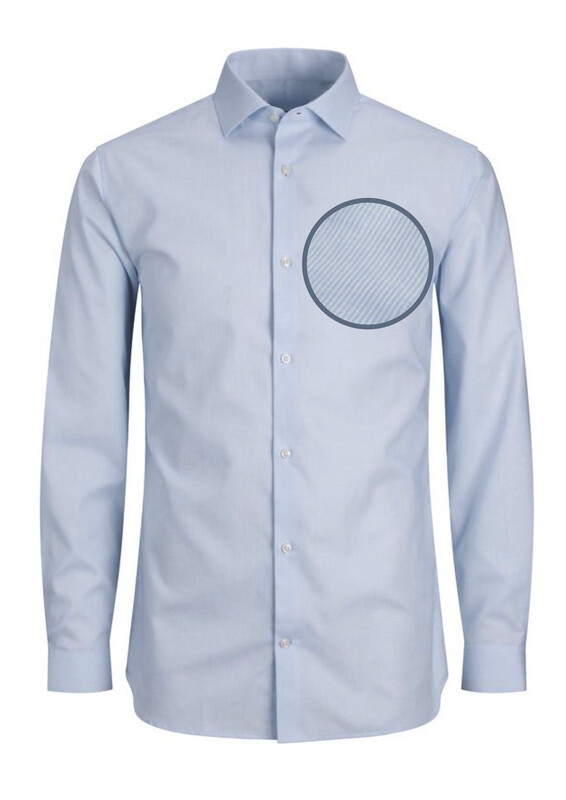Jongenshemd wit/blauw gestreept met lange mouwen