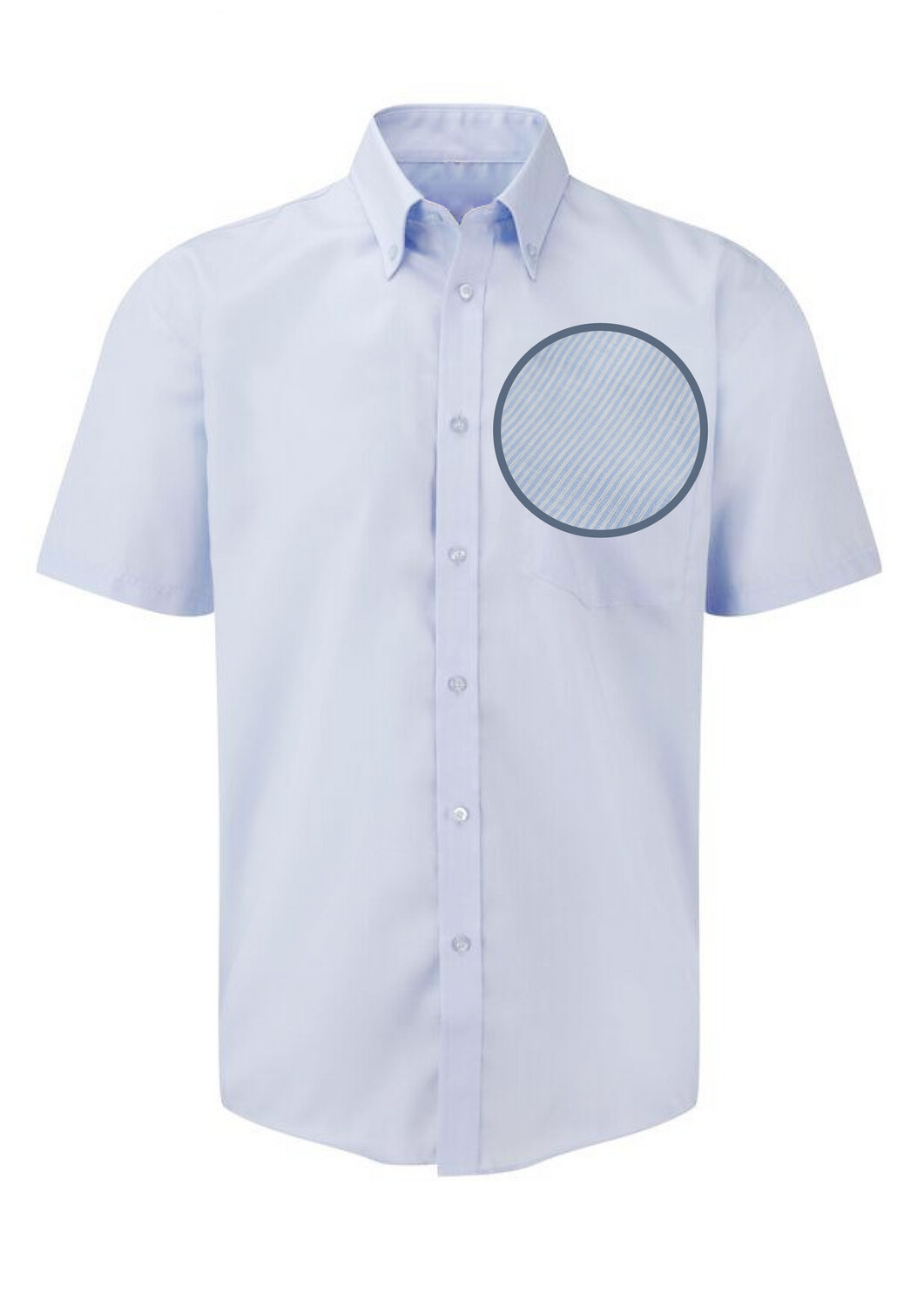 Jongenshemd wit/blauw gestreept met korte mouwen