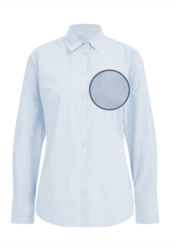 Meisjes bloes wit-blauw gestreept met lange mouwen