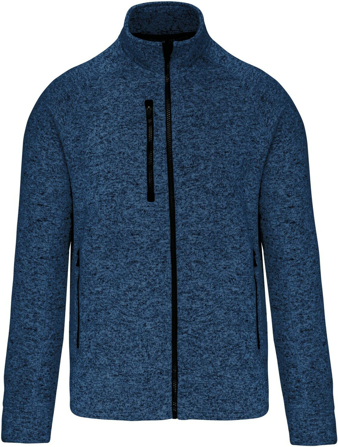Winterpull jongens navy melange met rits met logo HK