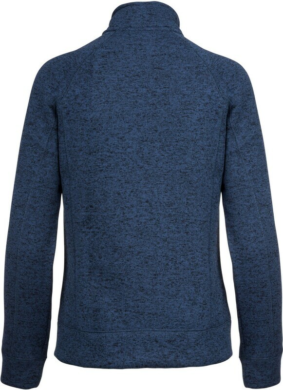 Winterpull meisjes navy melange met rits met logo HK