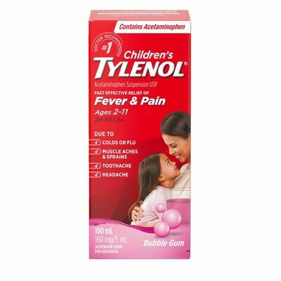 Tylenol Children Bubble Gum 100ml Ages 2-11