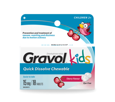 Gravol Children Chewable Dye-Free 15mgx18 (Children 2+)