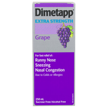 Dimetapp Extra Strength (250mL, Grape Flavour) Dimetapp Extra Strength (250mL, Grape Flavour)