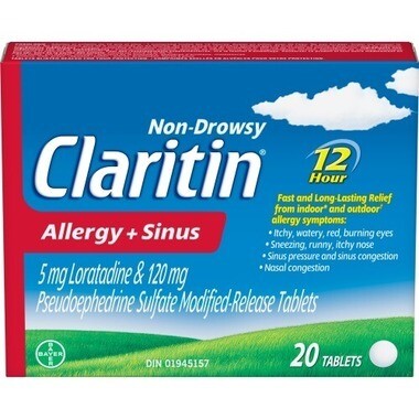 Claritin Non Drowsy Allergy & Sinus x 20 Tabs
