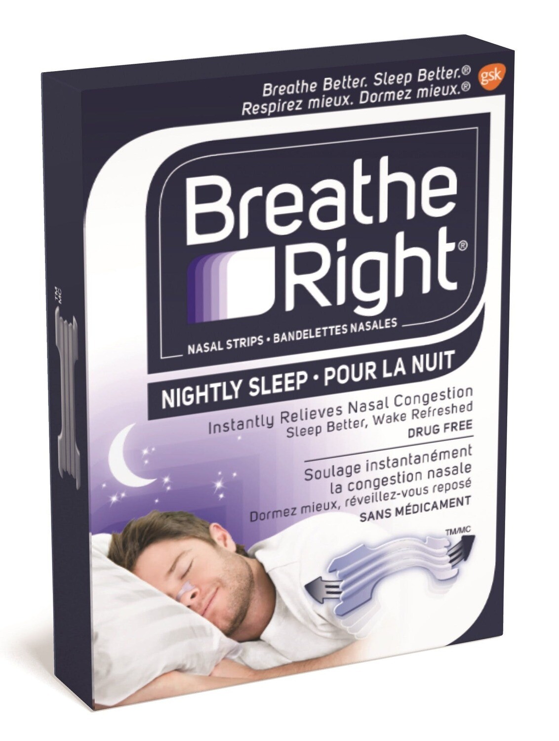 BREATHE RIGHT®  NIGHTLY SLEEP NASAL STRIPS