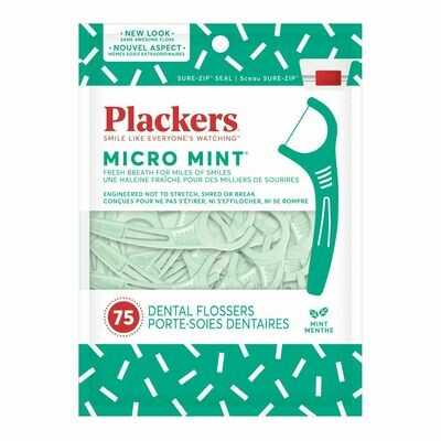 Plackers Micro Mint Dental Flossers x75