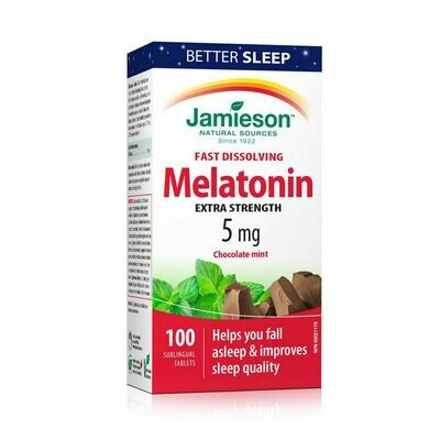 Jamieson Melatonin Fast Dissolving Chocolate Mint Tablets, 5 mg x100
