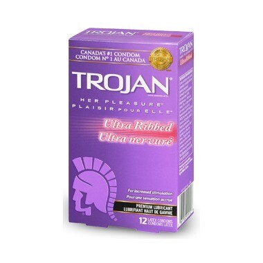 Trojan Her Pleasure Ultra Ribbed Lubricated Latex Condoms x12 Trojan Her Pleasure Ultra Ribbed Lubricated Latex Condoms x12