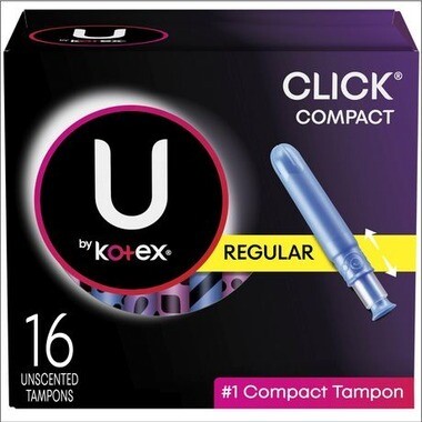 U by Kotex Click Compact Tampons Regular Absorbency Unscented 16
