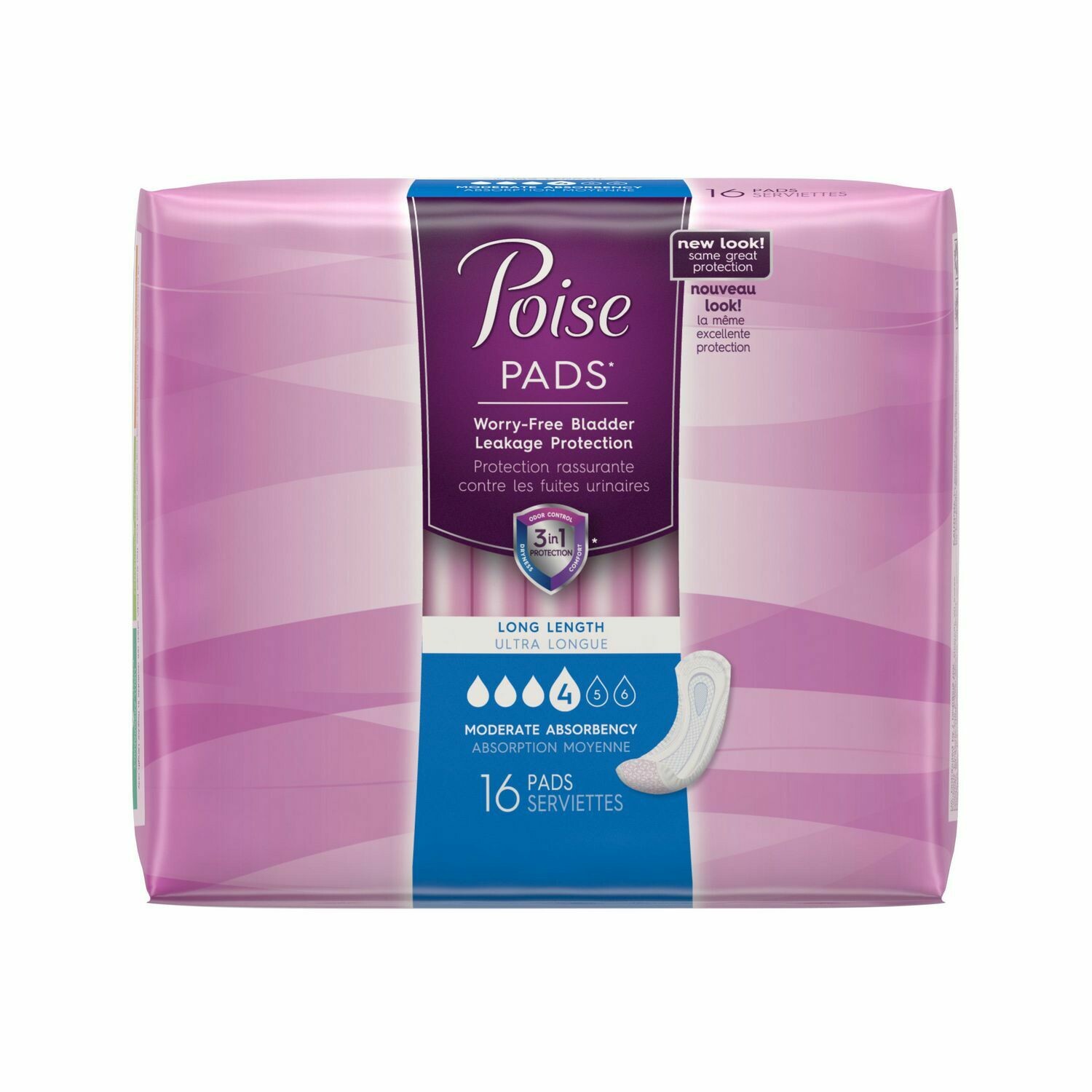 Poise Pads Moderate Absorbency Regular Length x20 Pads