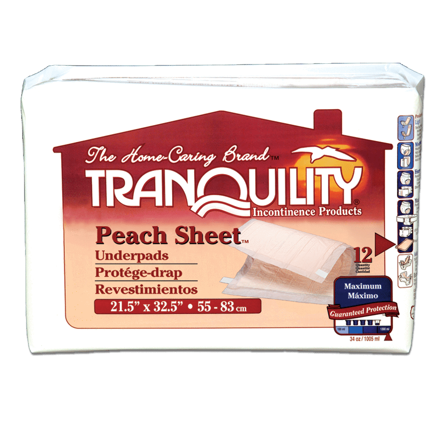 Tranquility Peach Sheet Underpad Count 12
