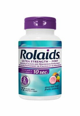 Rolaids Ultra Strength Fruit Flavoured Antacids x72