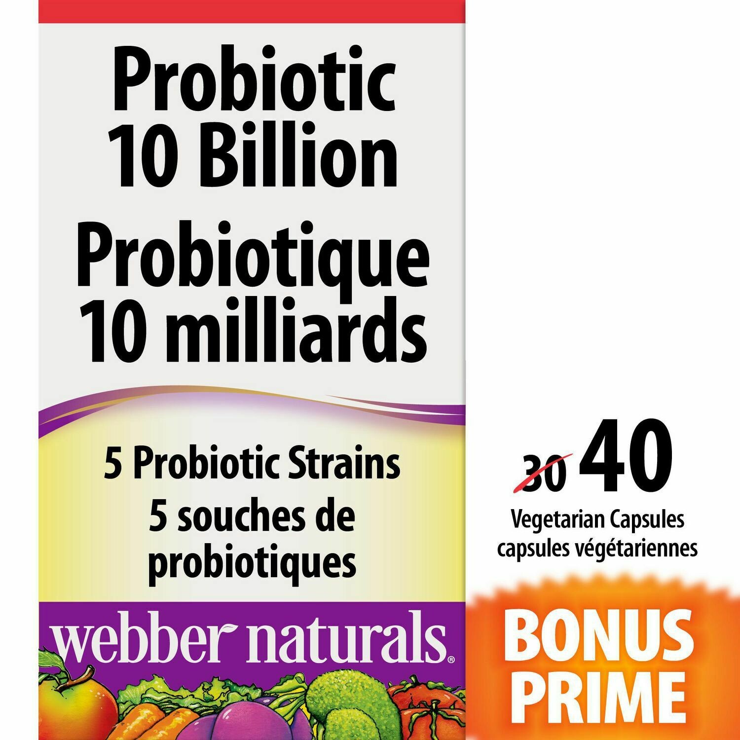 Webber Naturals® Probiotic 10 Billion 5 Probiotic Strains x40