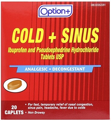 Option+ COLD & SINUS CAPLETS 20