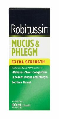 Robitussin Mucus & Phlegm Extra Strength Syrup, 100 mL