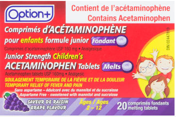 OPTION+ ACETAMINOPHEN CHILD TABLETS MELTS GRAPE 160MG 20 [Generic Tylenol]