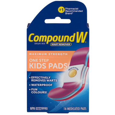 Compound W Wart Remover Pads For Kids x 16 Compound W Wart Remover Pads For Kids x 16