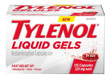 Tylenol 325 mg Liquid Gels, 115 units