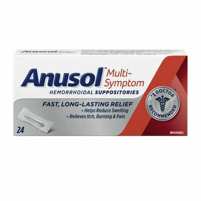 Anusol Multi-Symptom Hemorrhoid Pain Relief Suppositories Count 24