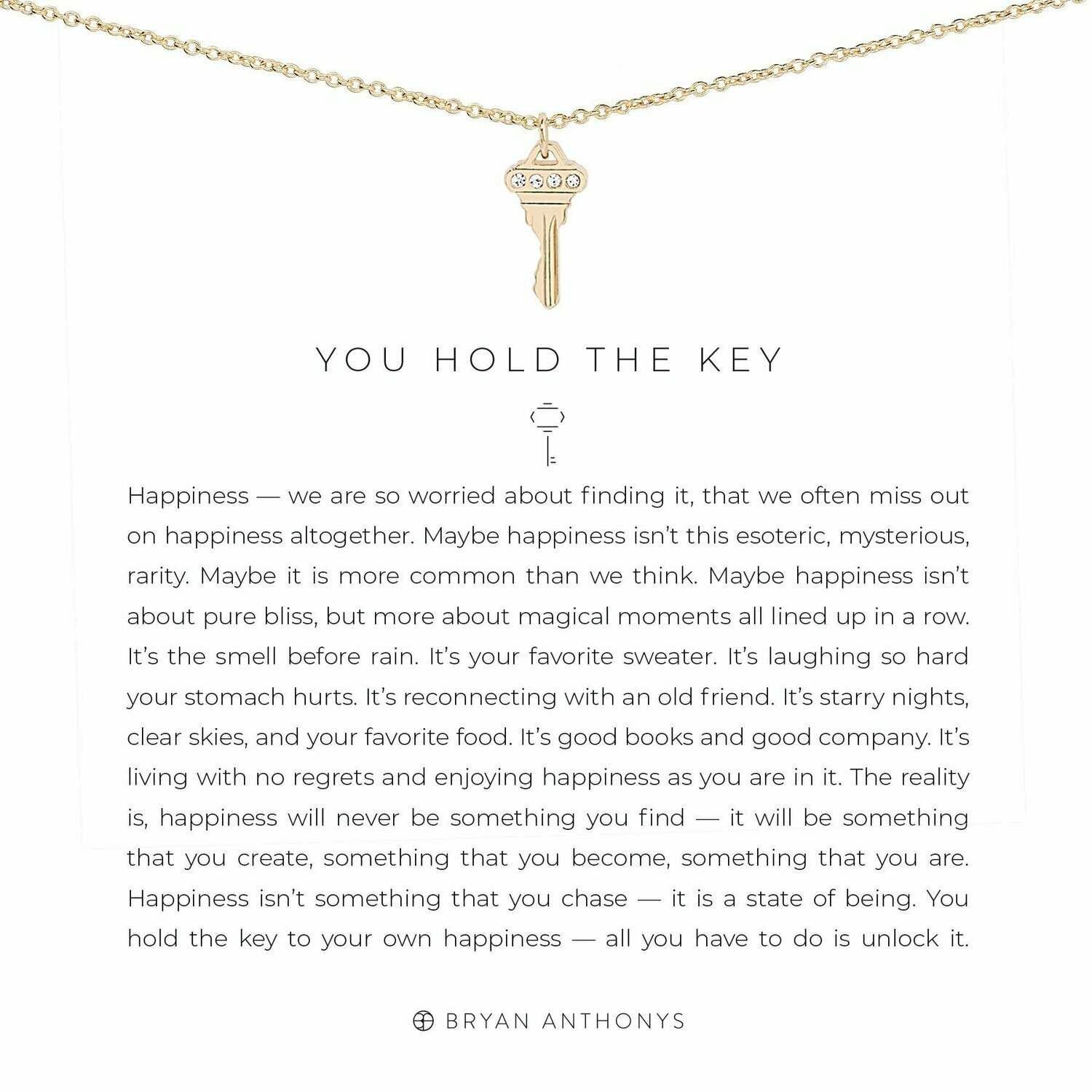 You Hold The Key Necklace Gold or Silver