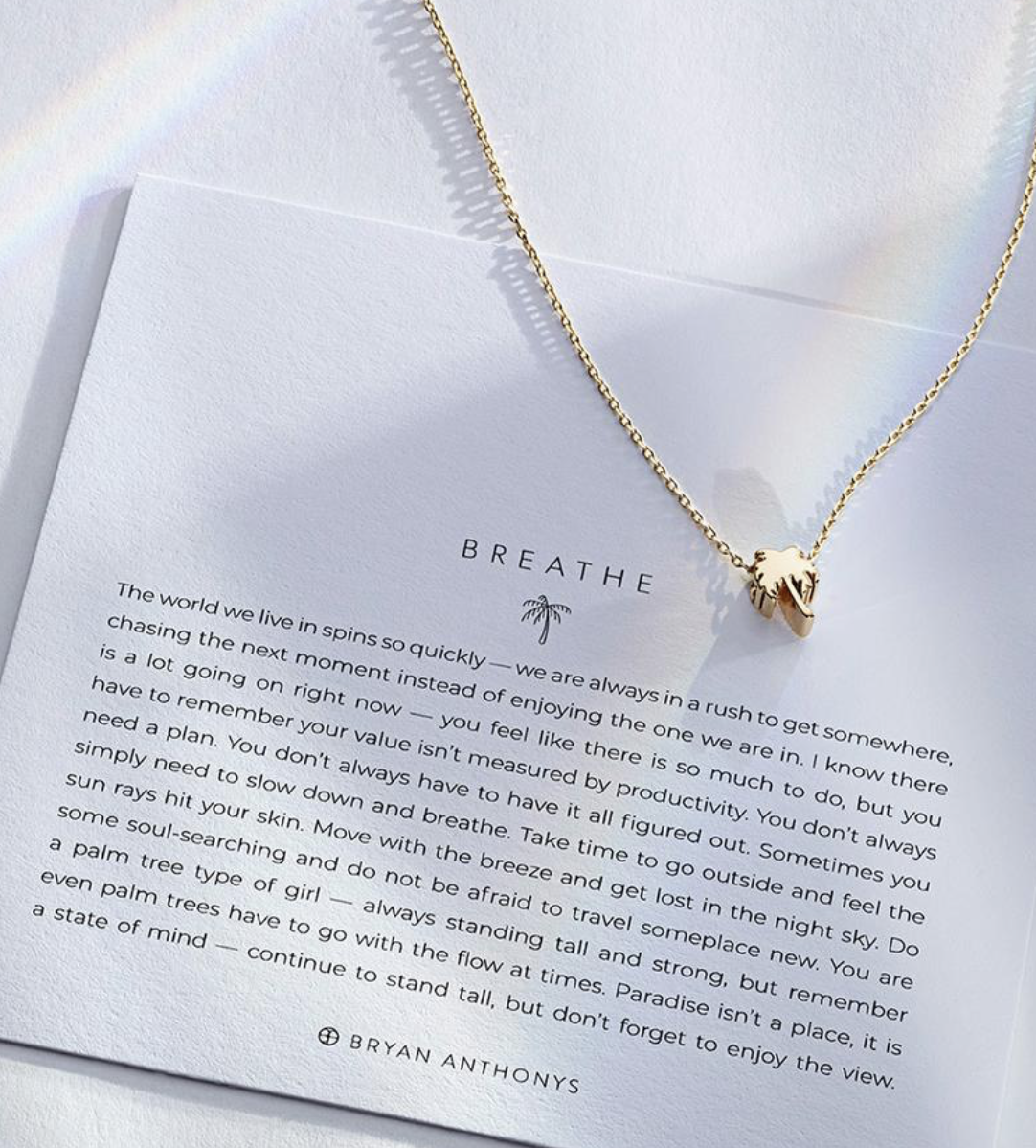 Breathe Necklace - Gold or Silver