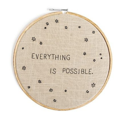 Embroidery Hoop 12" everything is possible