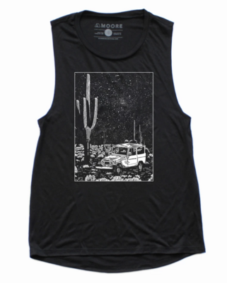Tank Top - Ladies - Desert Cactus - Black