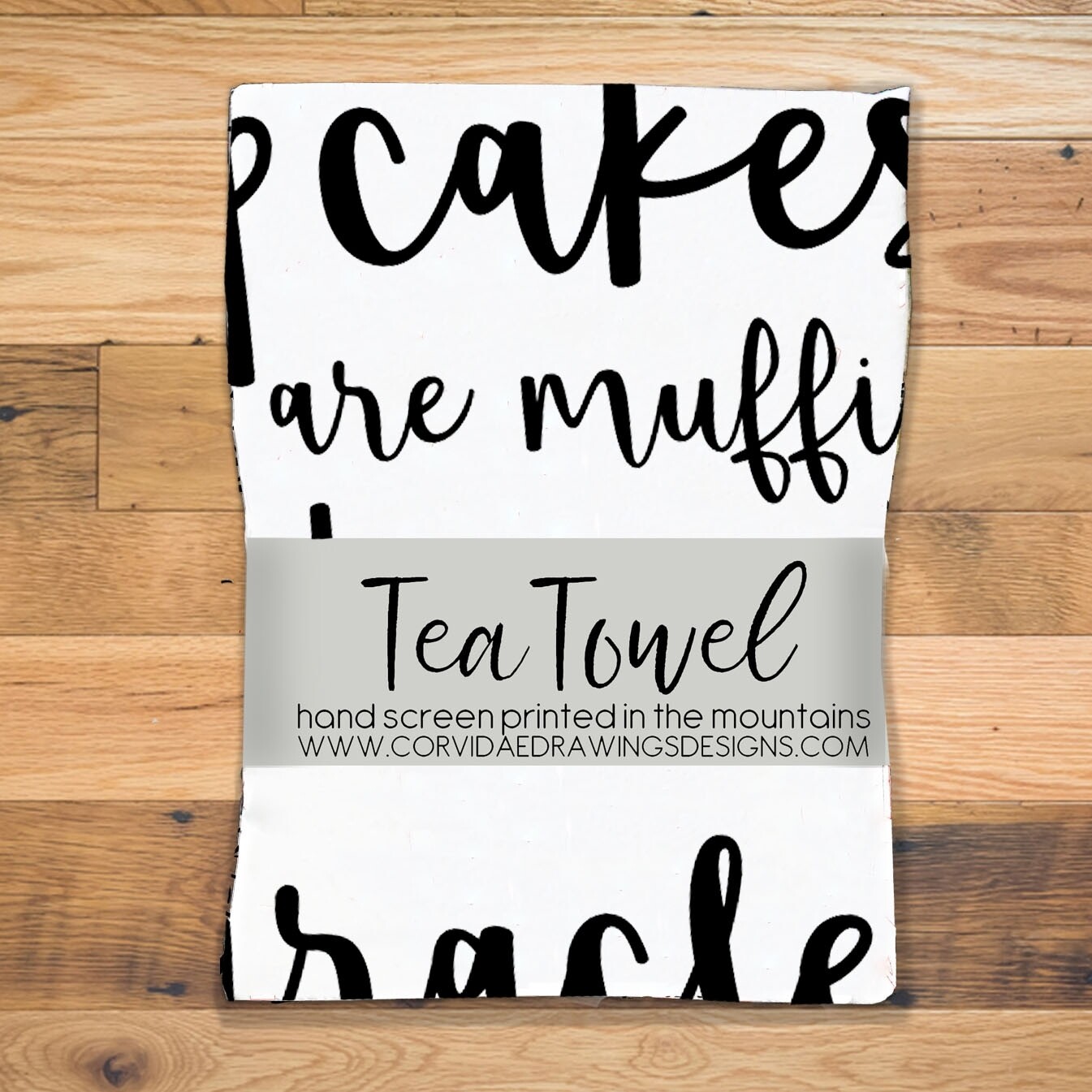 Tea Towel - Corvidae Cupcakes are Muffins