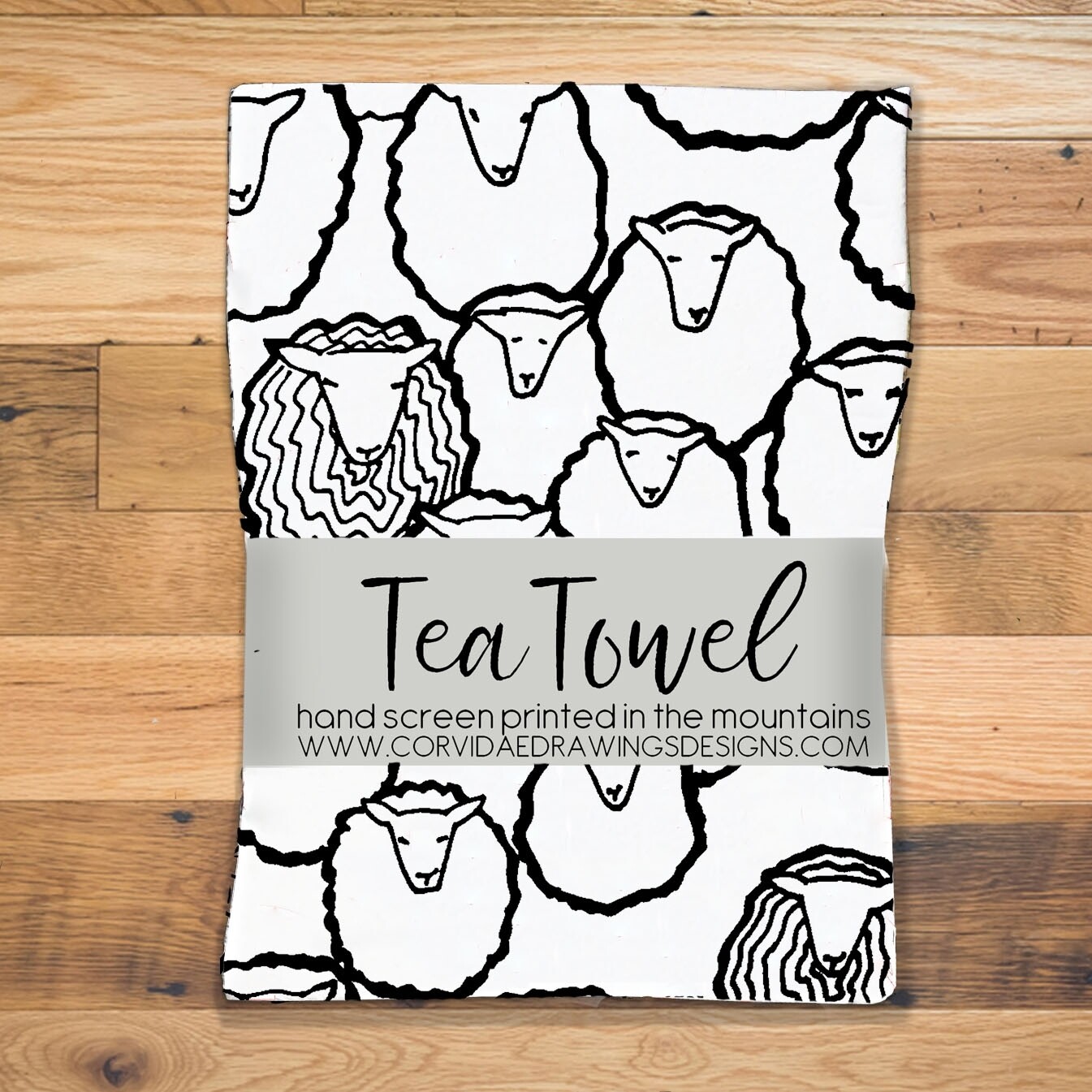 Tea Towel - Corvidae Sheep Herd