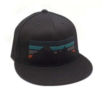 Hat - Mountain Fade - Black - Curved Bill Snapback