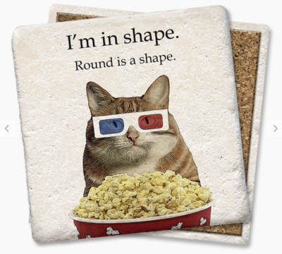Coaster - Tipsy Popcorn Cat