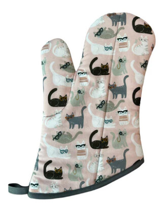 Oven Mitt - Large - Cats In Glasses
