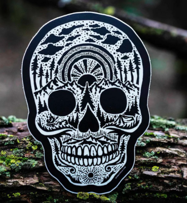 Die Cut Vinyl Sticker - Camping Skull