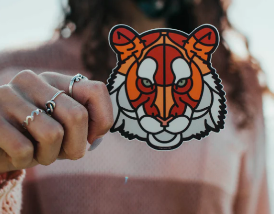 Die Cut Vinyl Sticker -Tiger Face