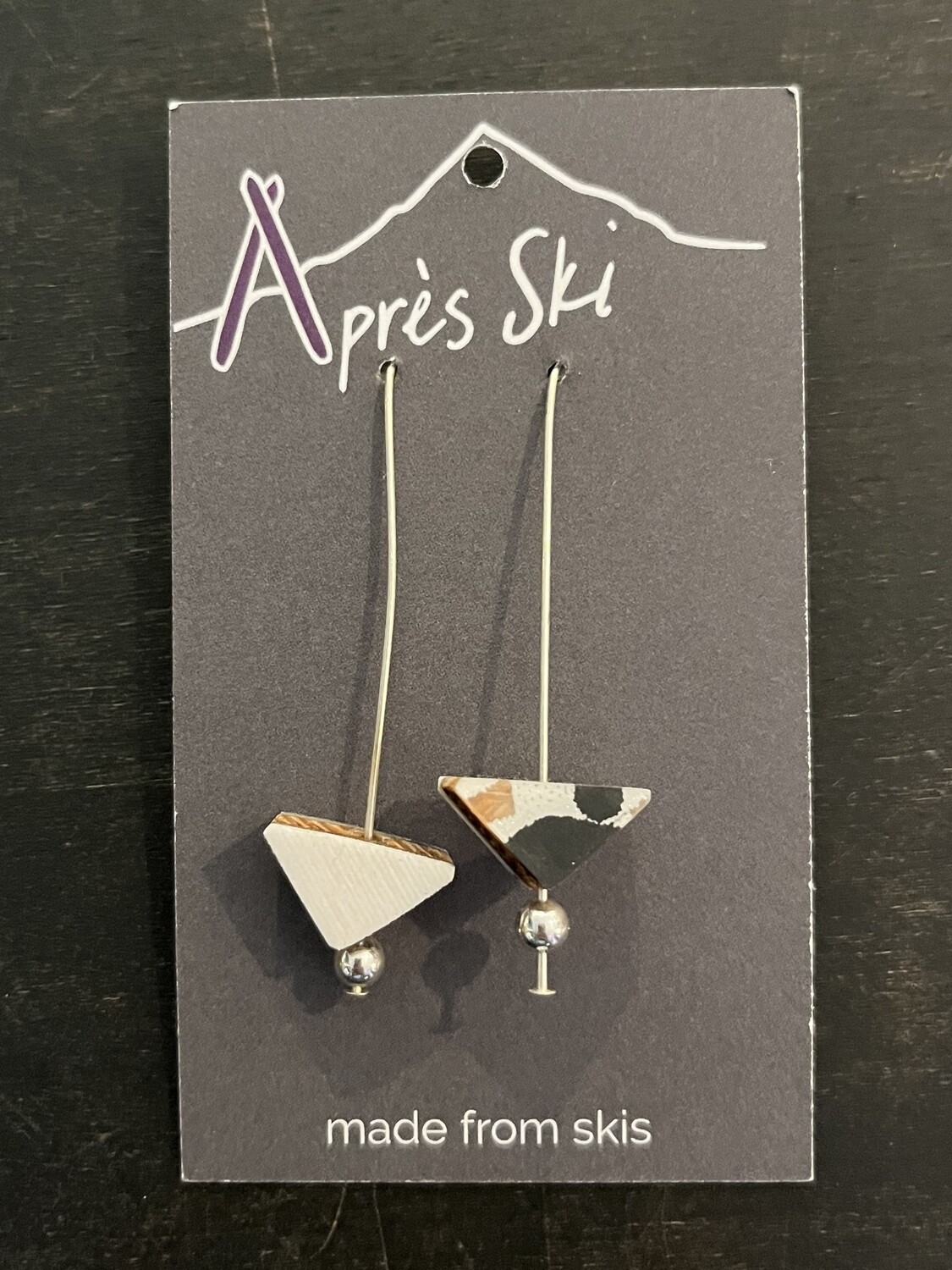 Earrings made out of Skies - hanging triangle