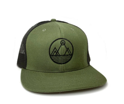 Hat - 3 Peaks - Green/Black