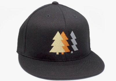 Hat - 4 Trees - Black - Curved Bill Snapback