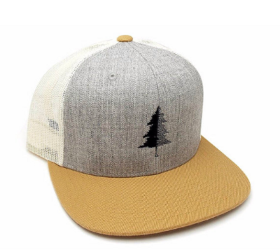 Hat - Split Tree - 3 Tone Hat - Grey/Gold/Cream
